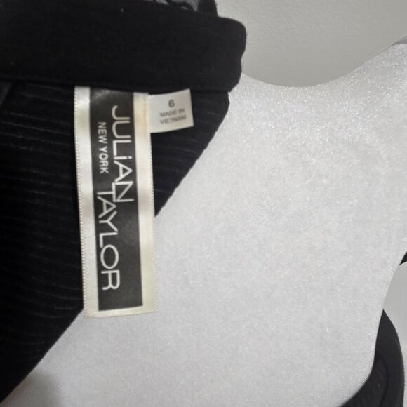 Julian Taylor of NY Black and Gray Bodycon Fit and Flare Dress - Size 6 - Picture 7 of 10